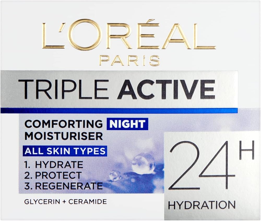 Loreal Triple Active Moisturiser 50ml - Night Moisturiser Hydration 